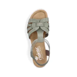 Rieker Women'S Wedge Sandals Khaki Green