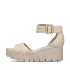 Rieker Women'S Wedge Sandals Sand Beige