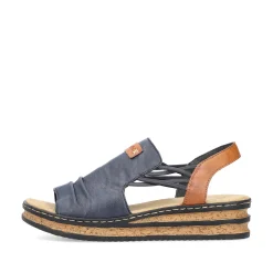 Rieker Women'S Wedge Sandals Pacific Blue