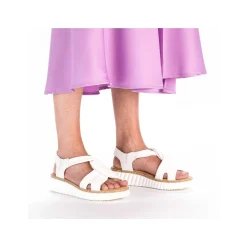 Rieker Women'S Wedge Sandals Snow White