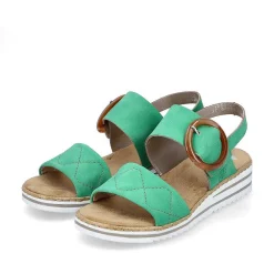 Rieker Women'S Wedge Sandals Leaf Green