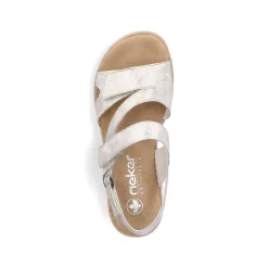 Rieker Women'S Wedge Sandals Silver Metallic